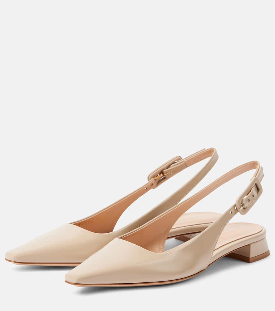 Gianvito Rossi Lindsay 20 Patent Leather Slingback Ballet Flats In Brown