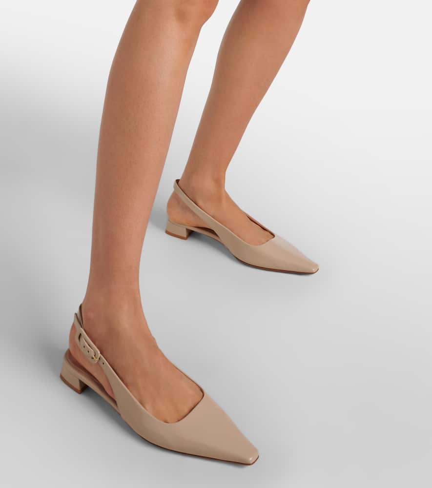 Gianvito Rossi Lindsay 20 Patent Leather Slingback Ballet Flats In Brown