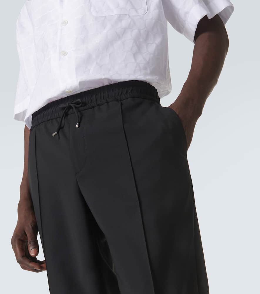 Valentino Wool And Mohair Slim Pants In Schwarz