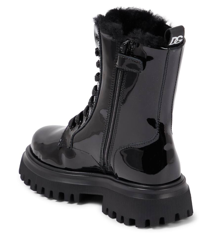 Dolce & Gabbana Patent Leather Boots In Black