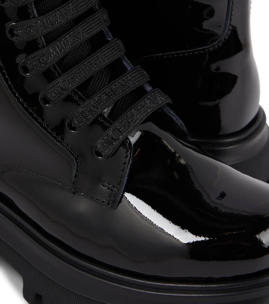 Dolce & Gabbana Patent Leather Boots In Black