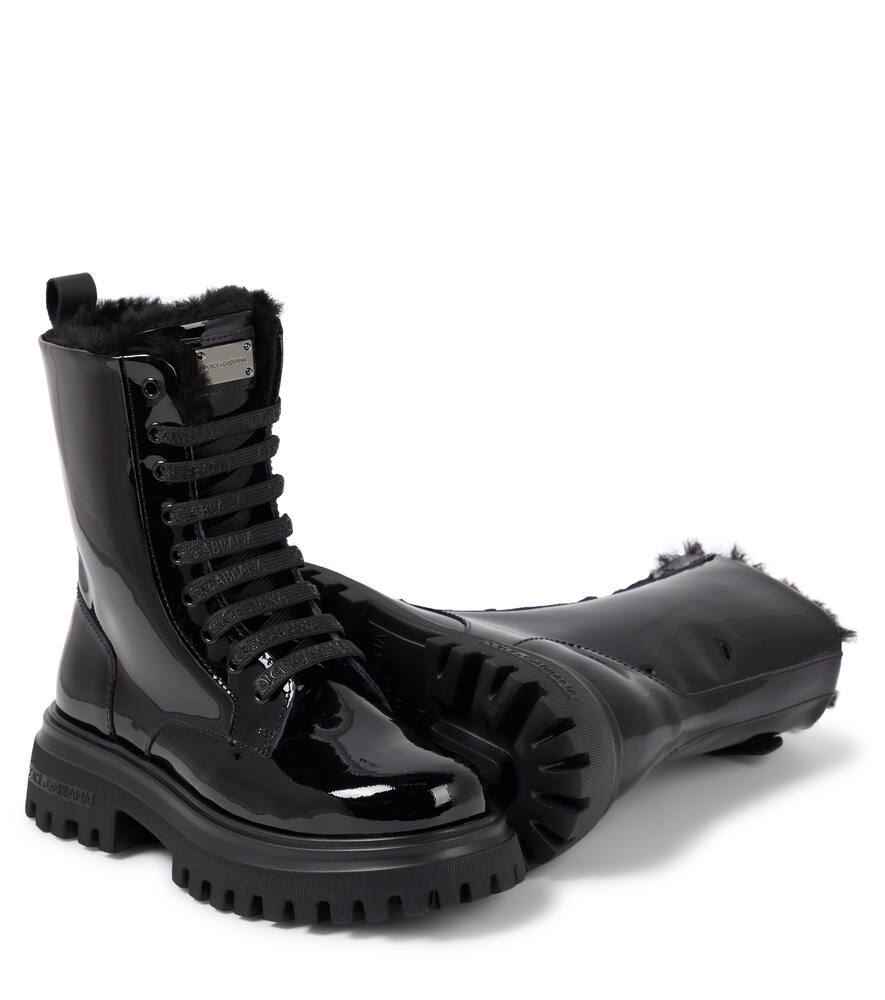 Dolce & Gabbana Patent Leather Boots In Black