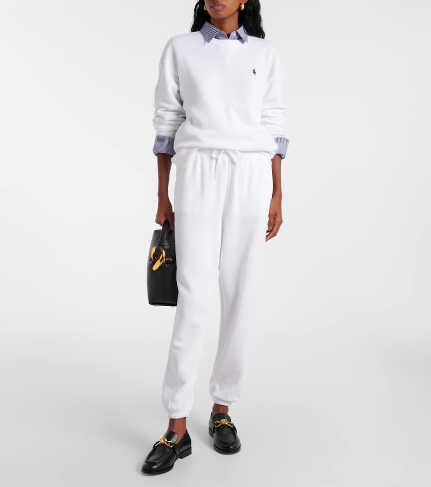 Polo Ralph Lauren White Cotton Blend Joggers In White