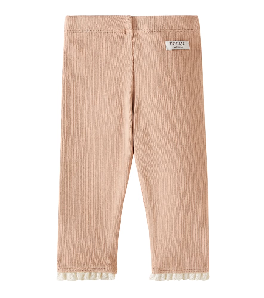 Donsje Baby Affy Cotton-blend Jersey Leggings In Brown
