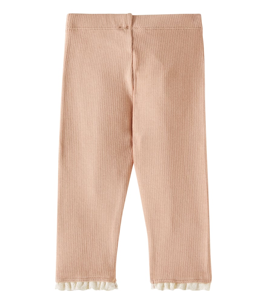 Donsje Baby Affy Cotton-blend Jersey Leggings In Brown