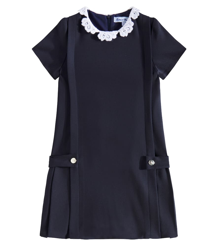 Tartine Et Chocolat Lace-trimmed Dress In Blue