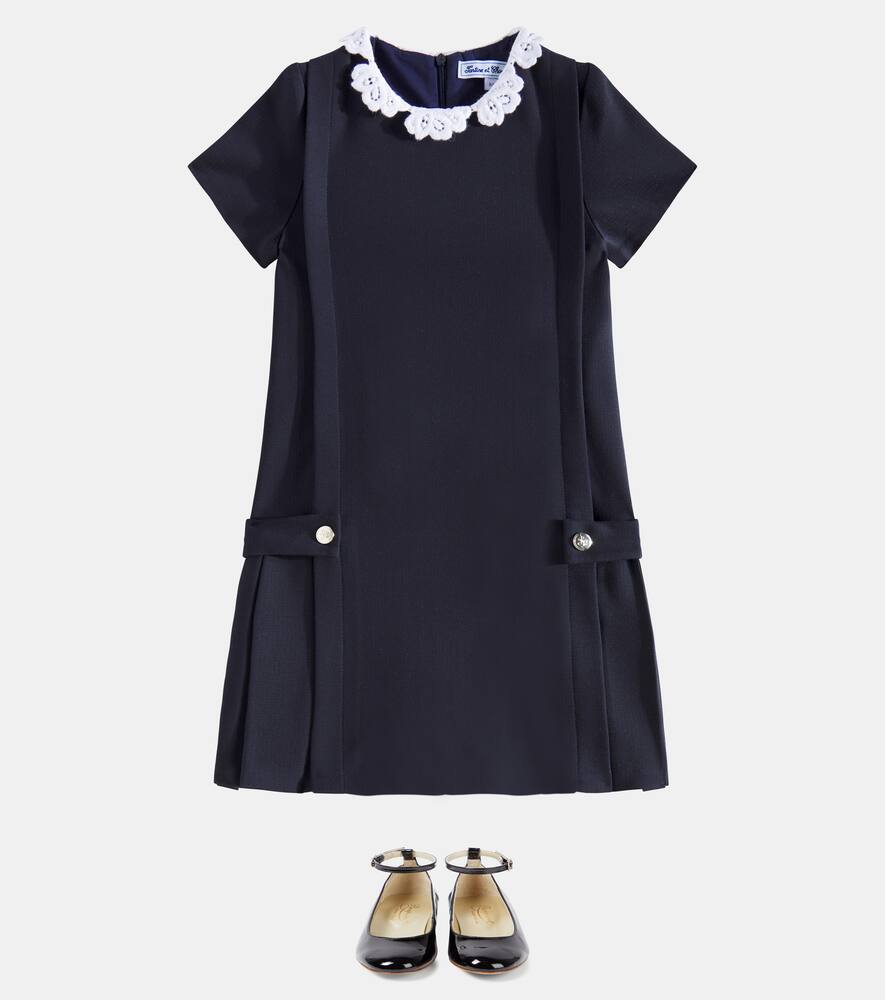 Tartine Et Chocolat Lace-trimmed Dress In Blue