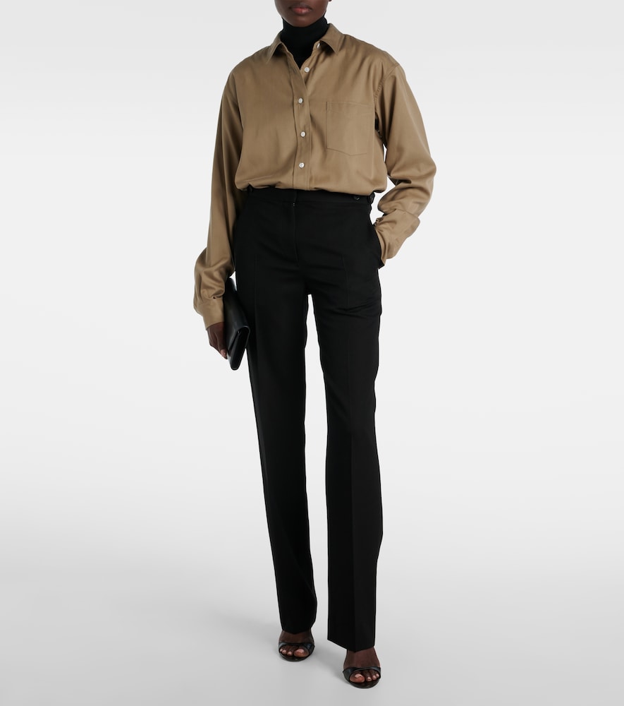 The Row Jesse mid-rise wool straight pants