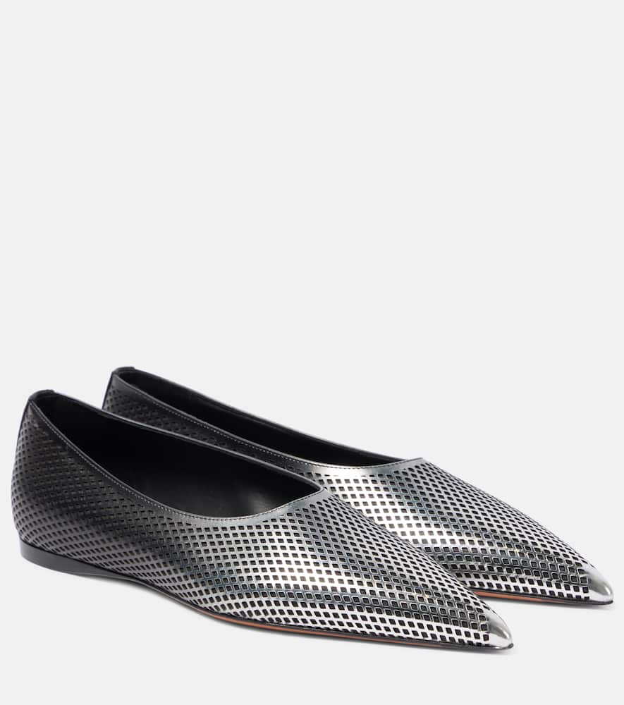Alaïa Dégradé fishnet leather ballet flats