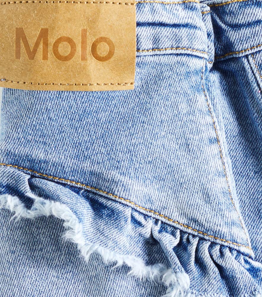 Molo Agnetha Ruffled Denim Shorts In Blue
