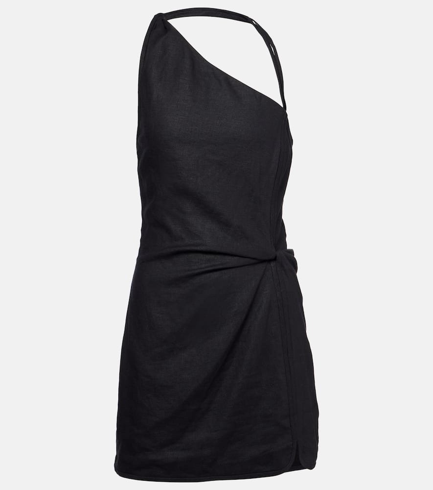 SIR Affogato asymmetric linen minidress