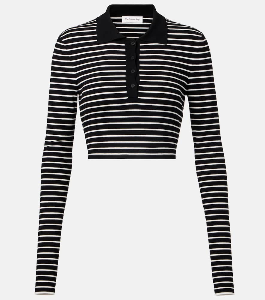 Giselle striped cropped polo shirt
