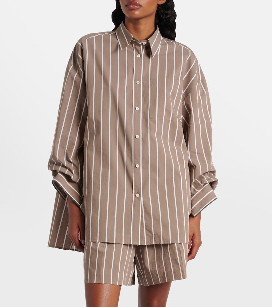 Monili Striped Cotton-Blend Poplin Shirt