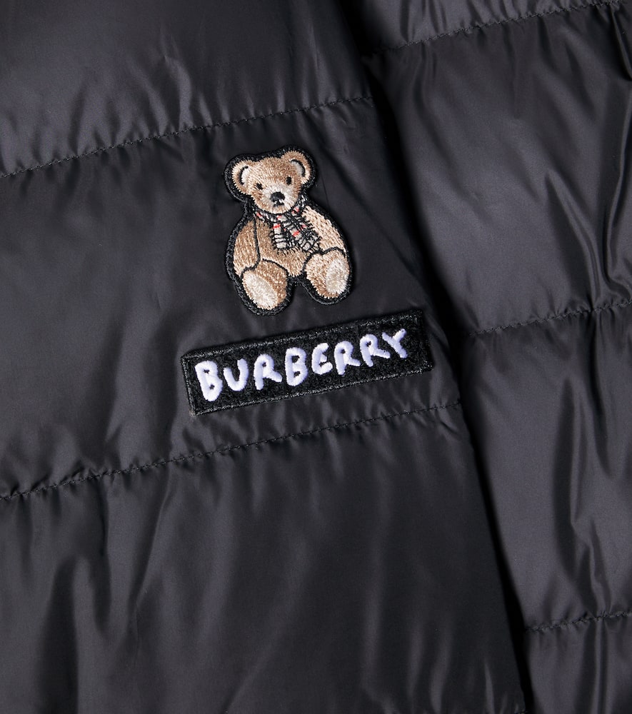 Burberry Check Down Jacket In Black