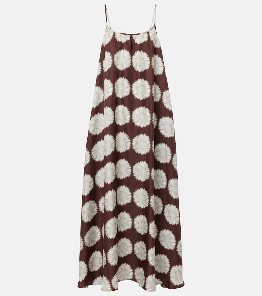 Napoli floral silk twill maxi dress