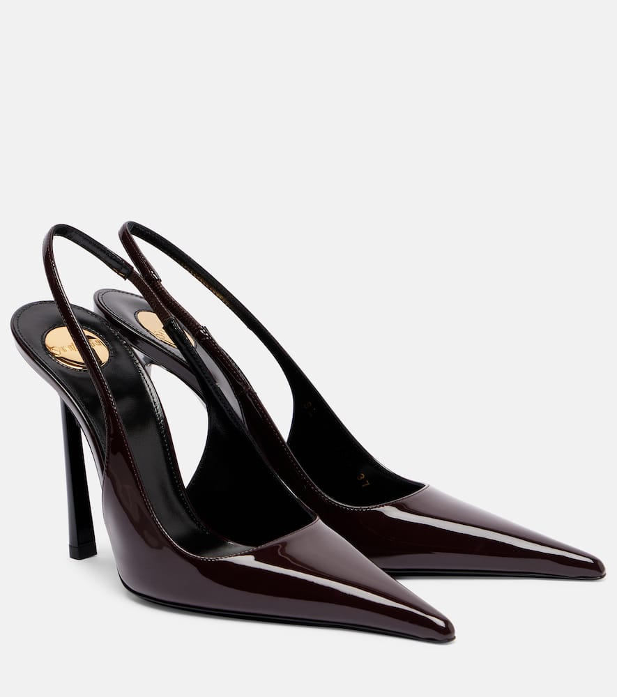 Vendome 110 patent leather slingback pumps