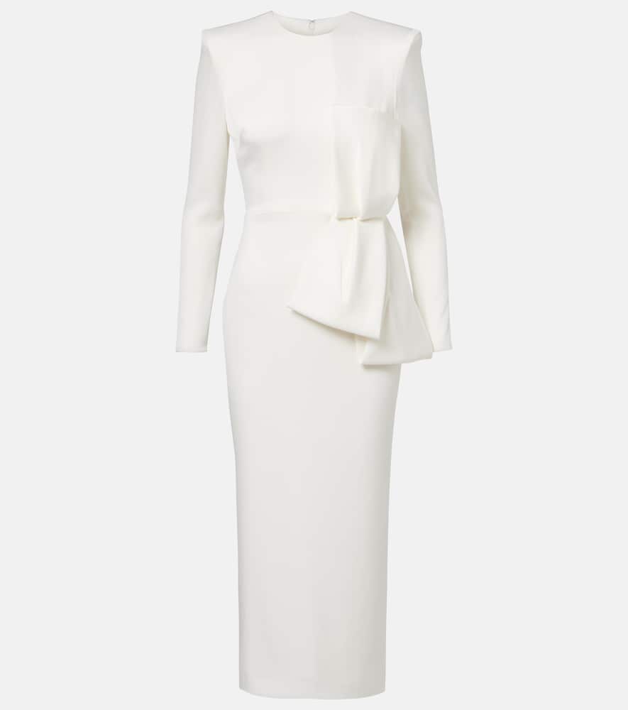 Alex Perry Bow-detail Crêpe Satin Gown In White