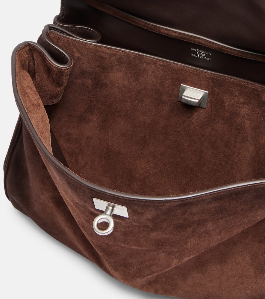 Balenciaga Rodeo Medium Suede Tote Bag In Brown