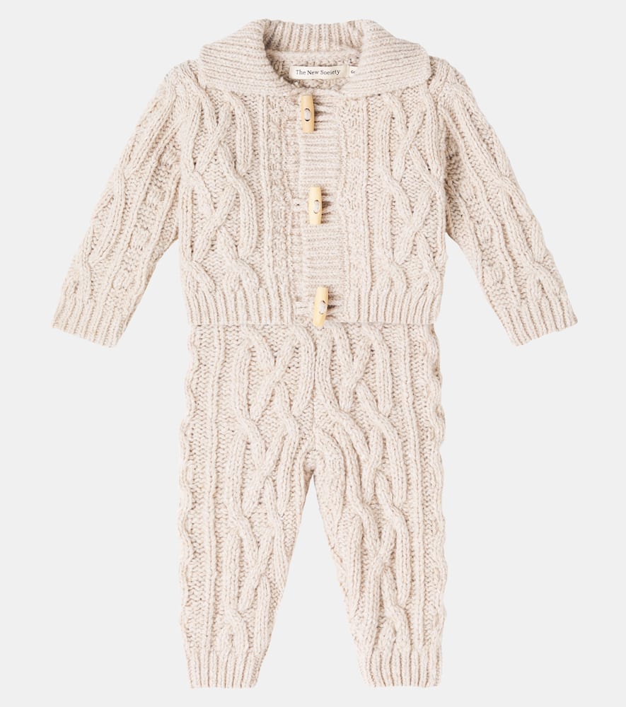The New Society Baby Maria Sweater And Pants Set In Neutral