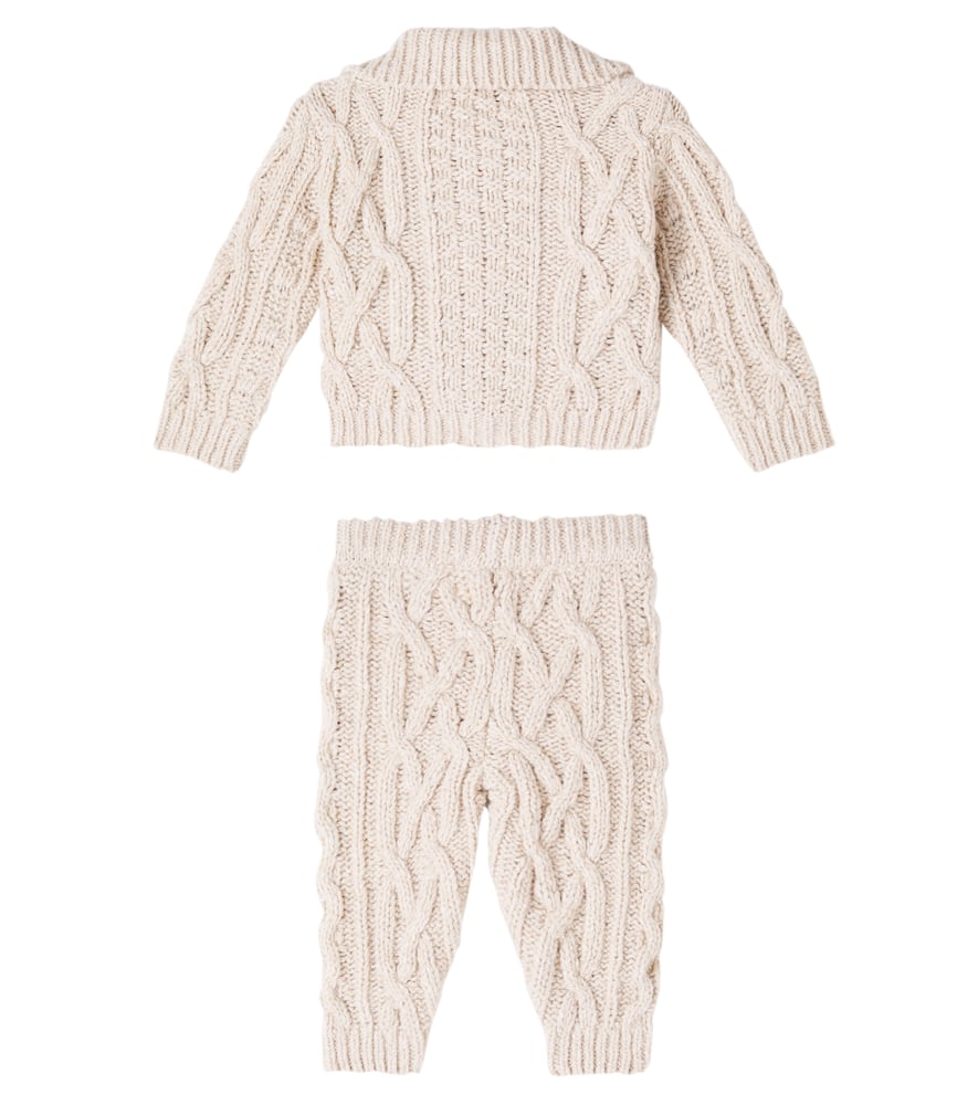 The New Society Baby Maria Sweater And Pants Set In Neutral
