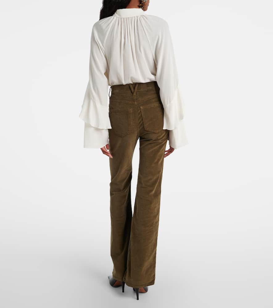 Veronica Beard High-rise Cotton Wide-leg Pants In Brown