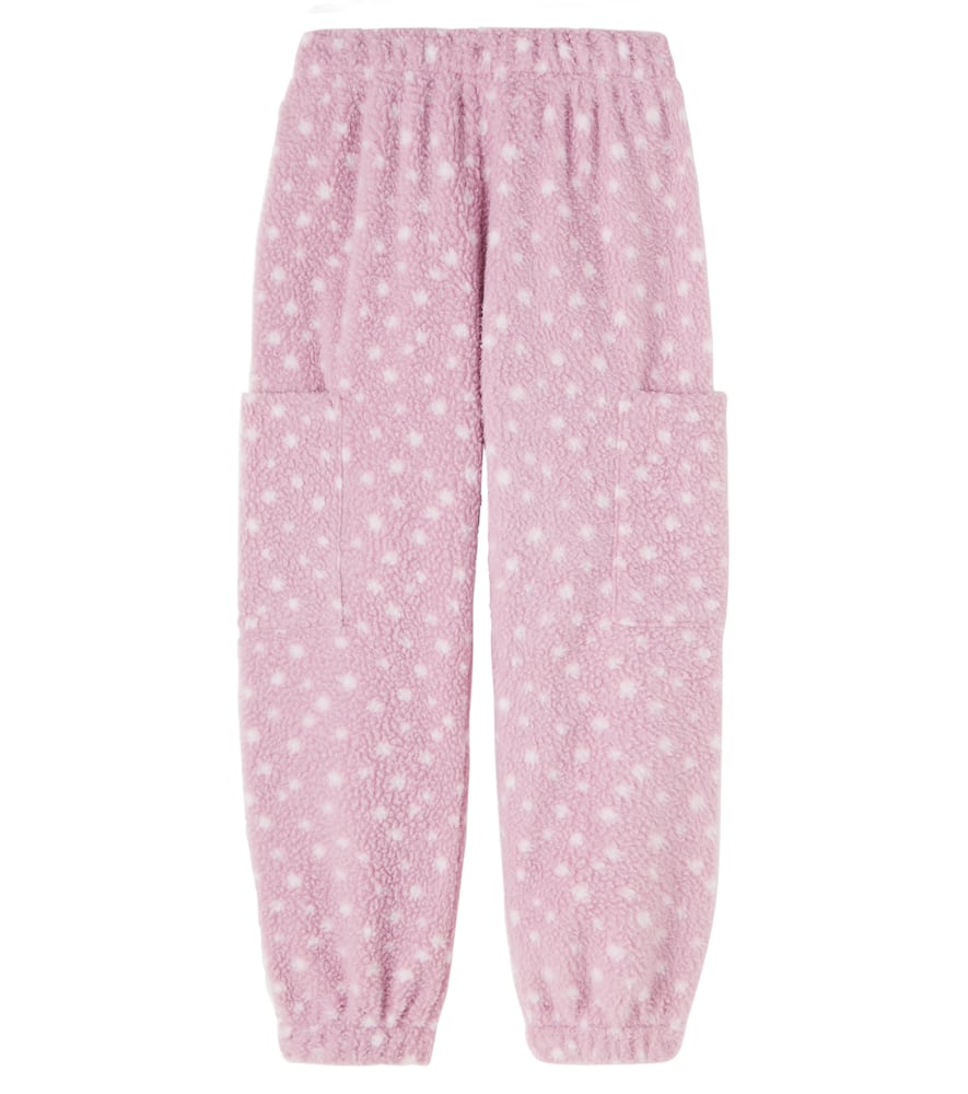 Wheat Suun Polka-dot Fleece Sweatpants In Pink