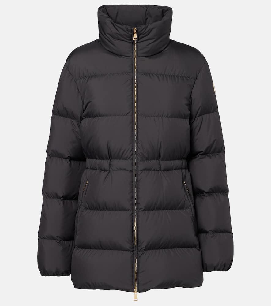 Moncler Quilted Jacket With High Collar And Pockets In Black