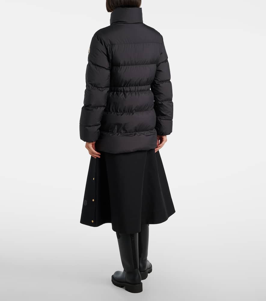 Moncler Quilted Jacket With High Collar And Pockets In Black