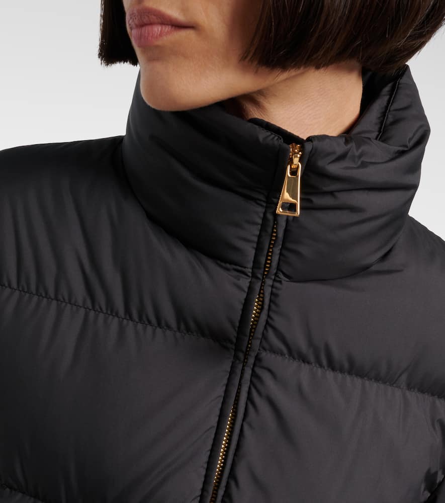 Moncler Quilted Jacket With High Collar And Pockets In Black