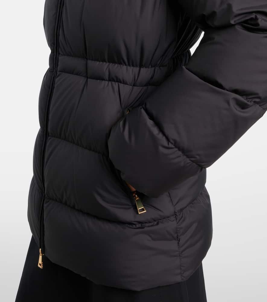 Moncler Quilted Jacket With High Collar And Pockets In Black