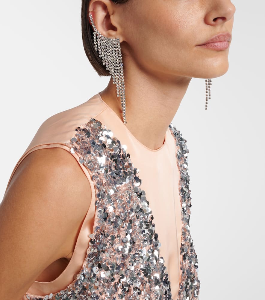 Rabanne Embellished Drop Earrings In Silver