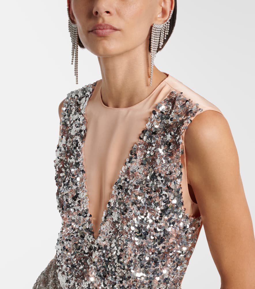 Rabanne Embellished Drop Earrings In Silver