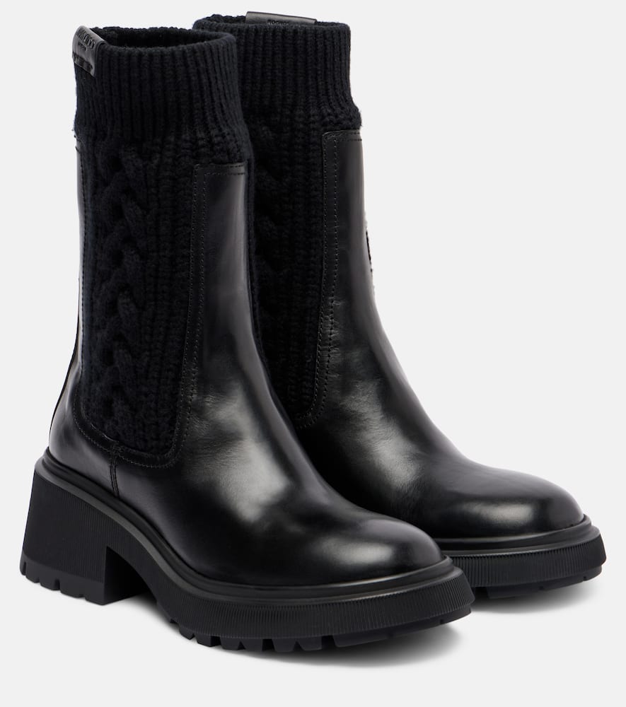 Jimmy Choo Tamia Cable-knit Leather Ankle Boots In Multi