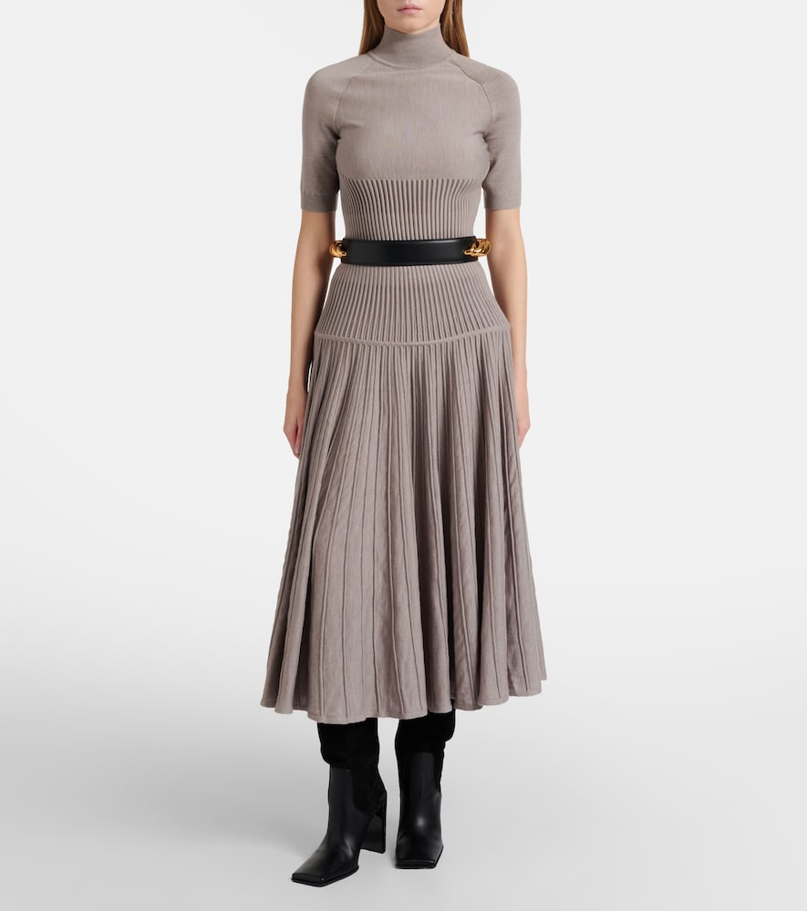 Alaïa Ribbed-knit turtleneck wool-blend top
