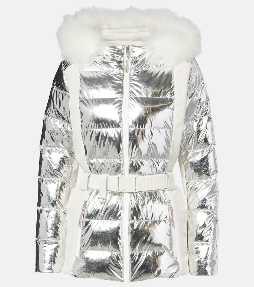 Yves Salomon Doudoune 64cm Ski Jacket In Silver