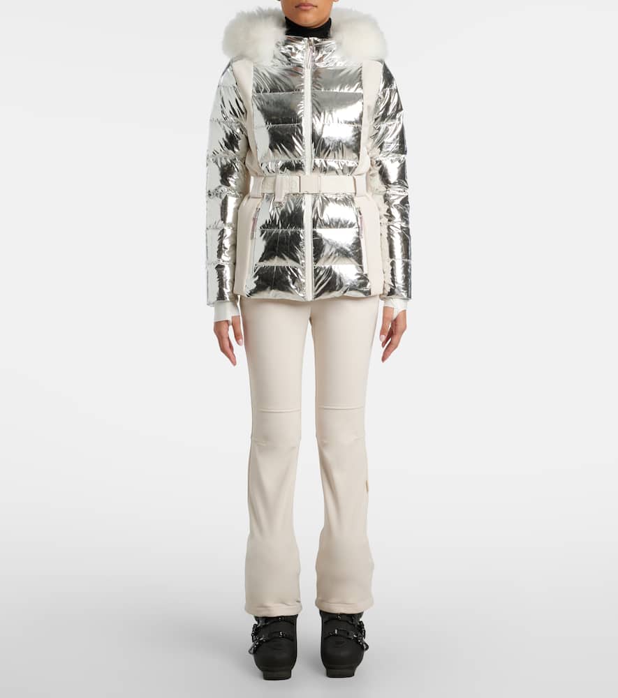 Yves Salomon Doudoune 64cm Ski Jacket In Silver
