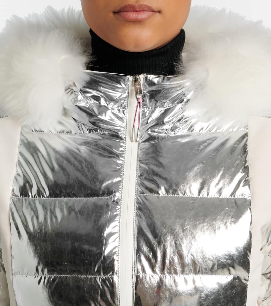 Yves Salomon Doudoune 64cm Ski Jacket In Silver