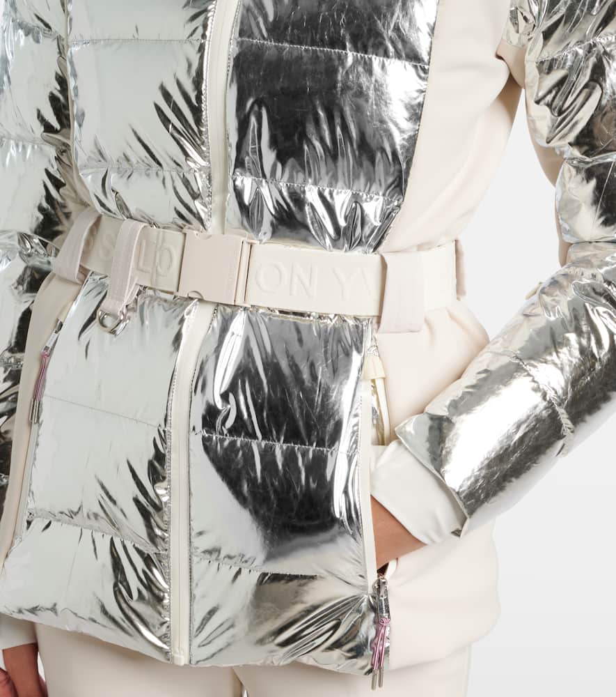 Yves Salomon Doudoune 64cm Ski Jacket In Silver