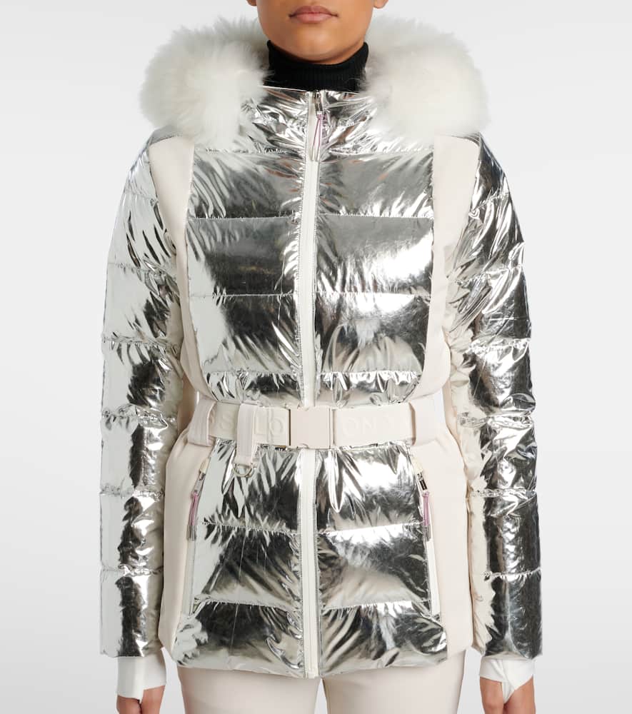 Yves Salomon Doudoune 64cm Ski Jacket In Silver