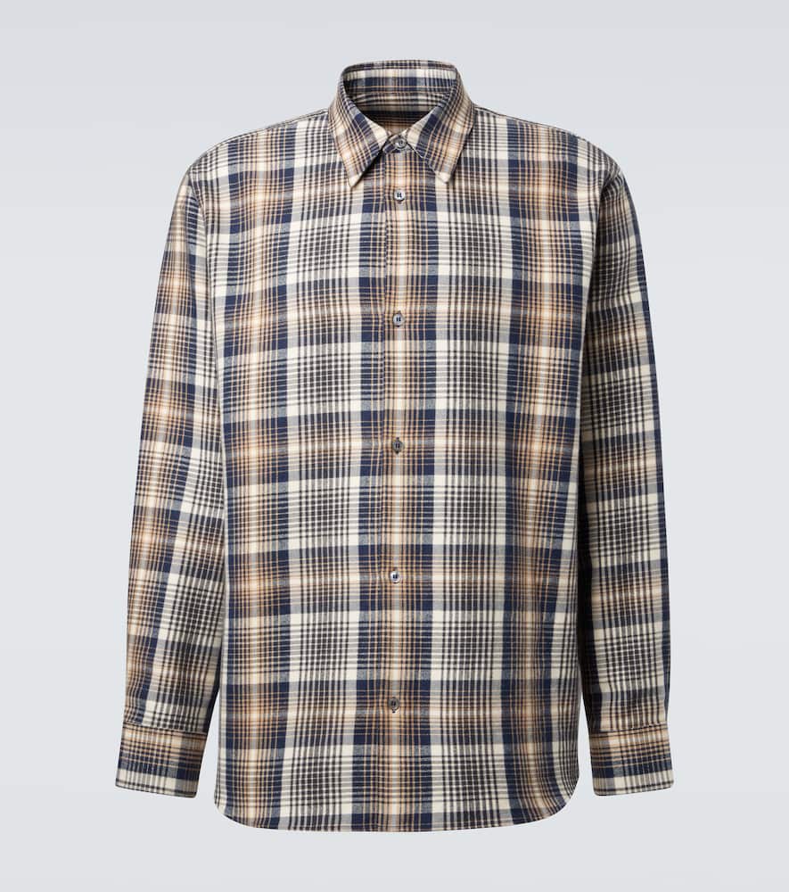 Studio Nicholson X Aaron Levine View Checked Cotton Shirt In Blue