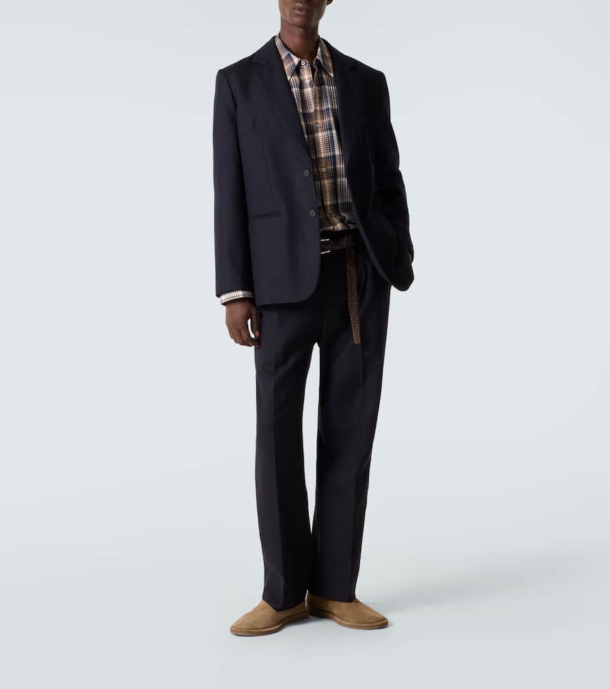 Studio Nicholson X Aaron Levine View Checked Cotton Shirt In Brown