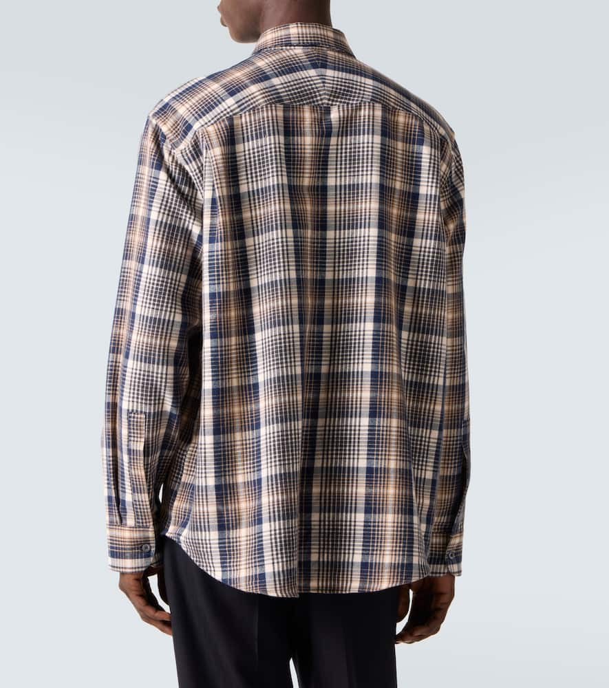 Studio Nicholson X Aaron Levine View Checked Cotton Shirt In Brown