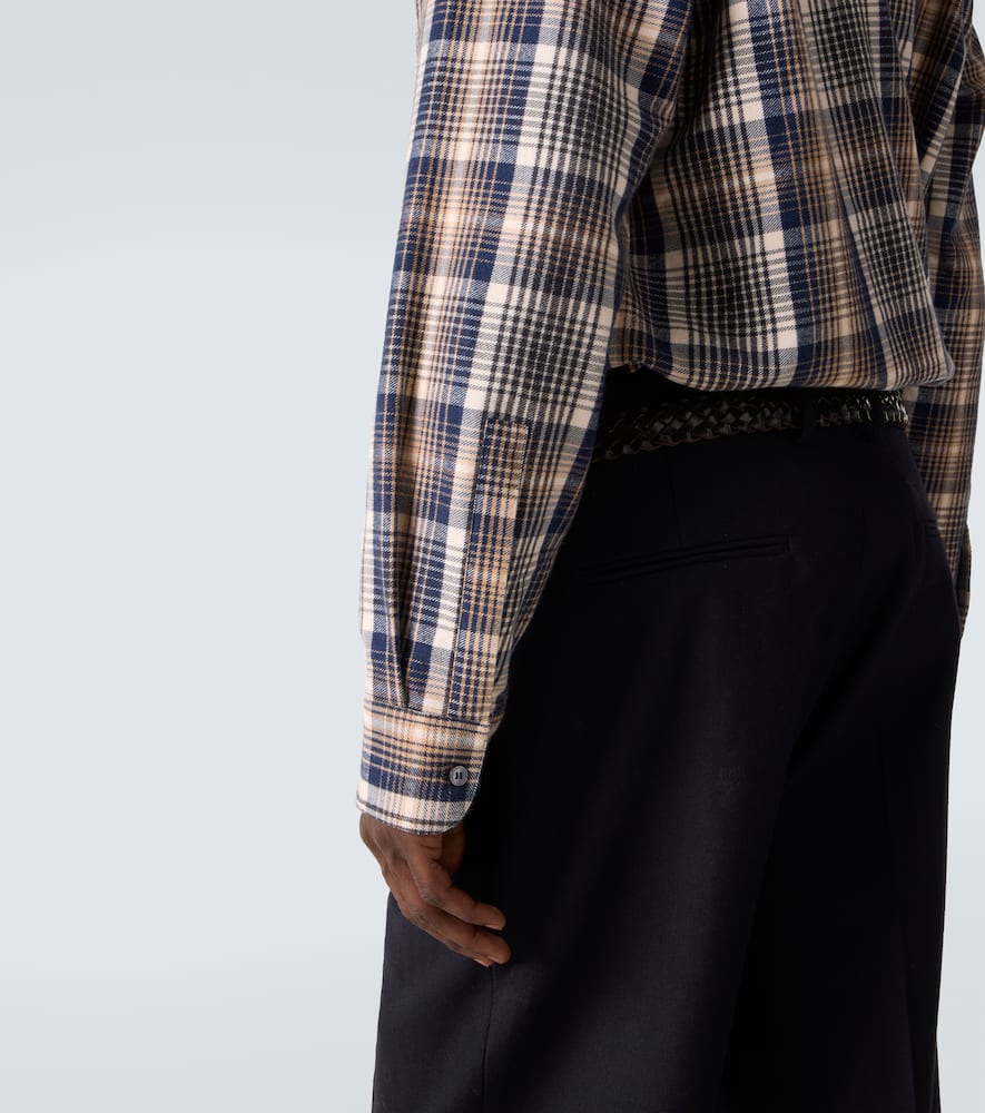 Studio Nicholson X Aaron Levine View Checked Cotton Shirt In Brown