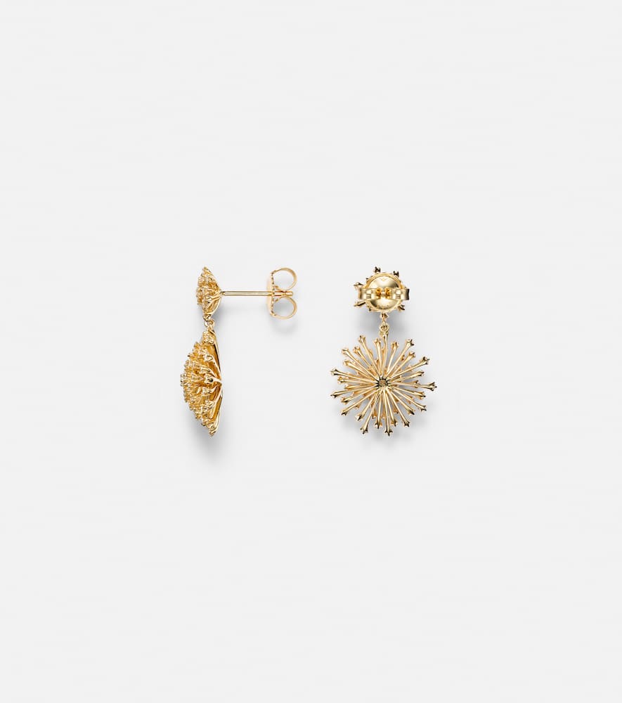 Sydney Evan Burst 14kt Gold Drop Earrings With Diamonds In Gold