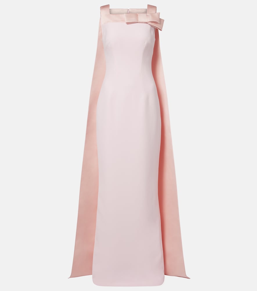 Safiyaa Harley caped crêpe gown