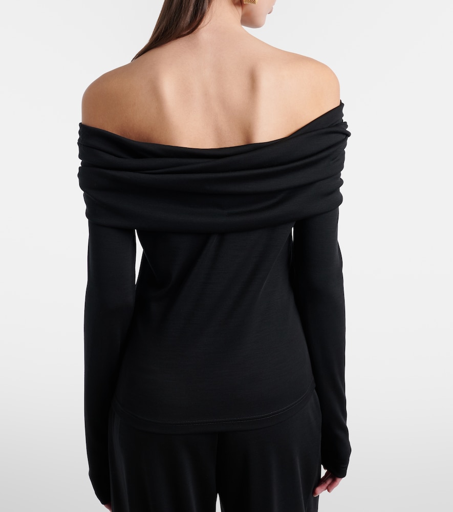  Max Mara Max Mara Orafo Off-shoulder Virgin Wool Top 
