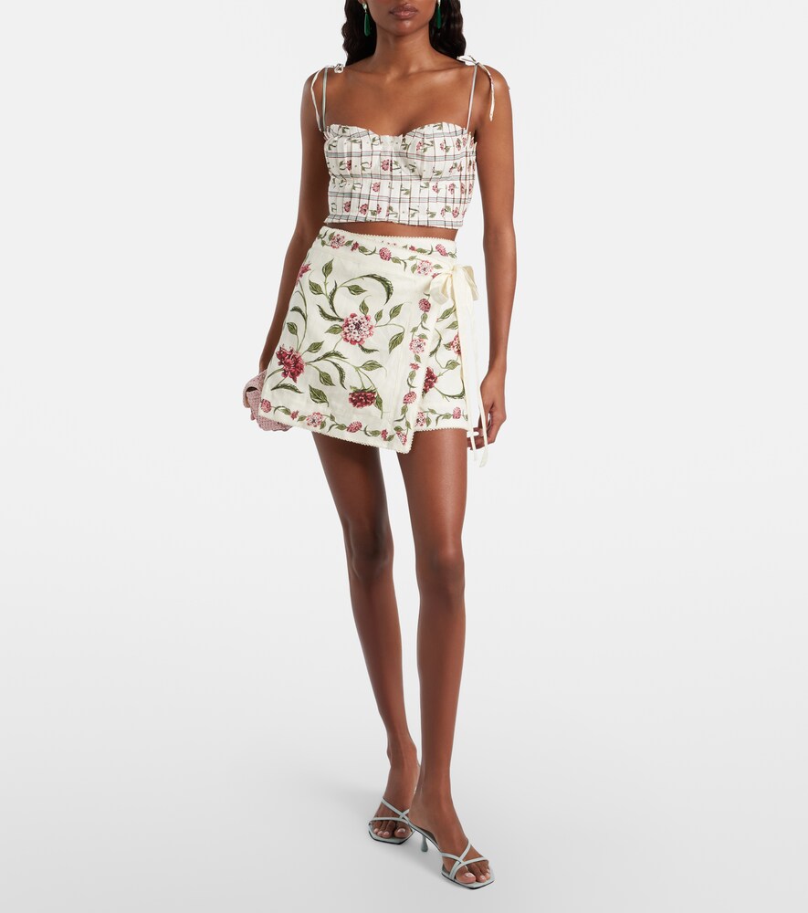 Agua by Agua Bendita Luna floral linen beach cover-up