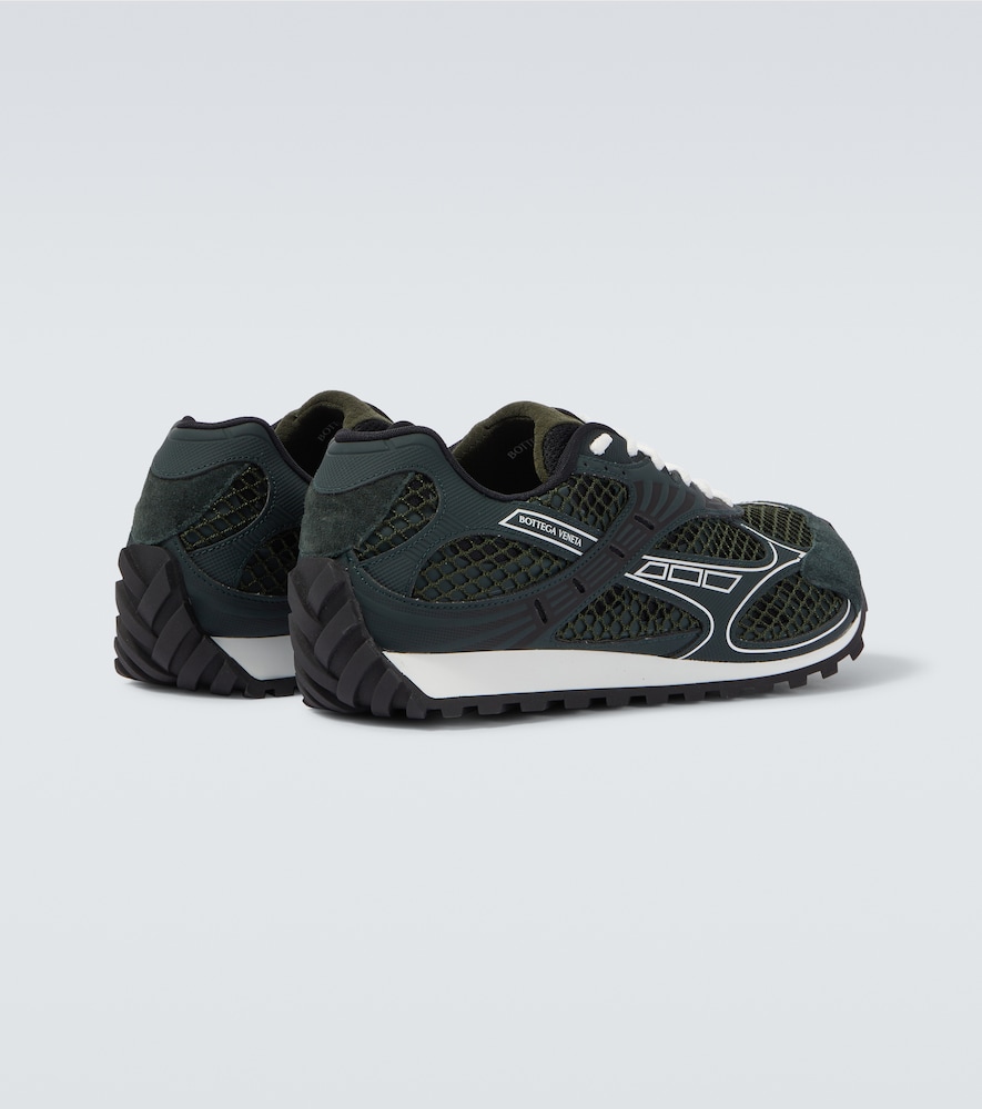 Bottega Veneta Orbit Mesh Running Sneakers Rubber Sole In Green