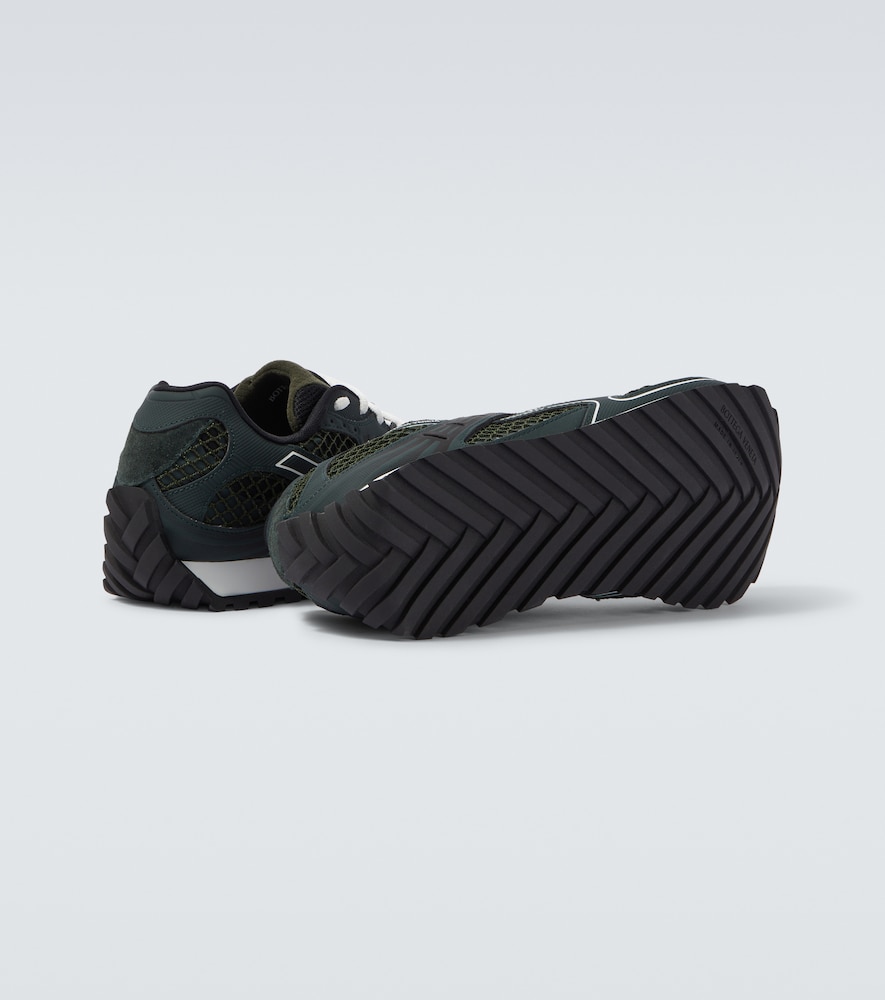 Bottega Veneta Orbit Mesh Running Sneakers Rubber Sole In Green
