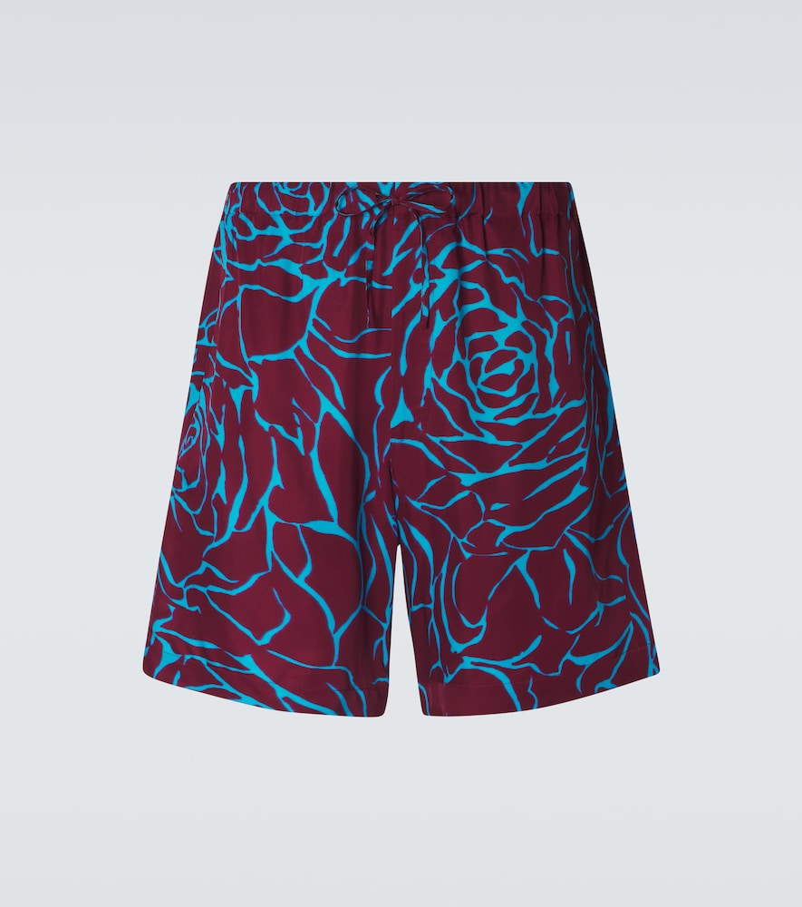 Dries Van Noten Men's Burgundy Floral Shorts UK Size 32 - Mytheresa